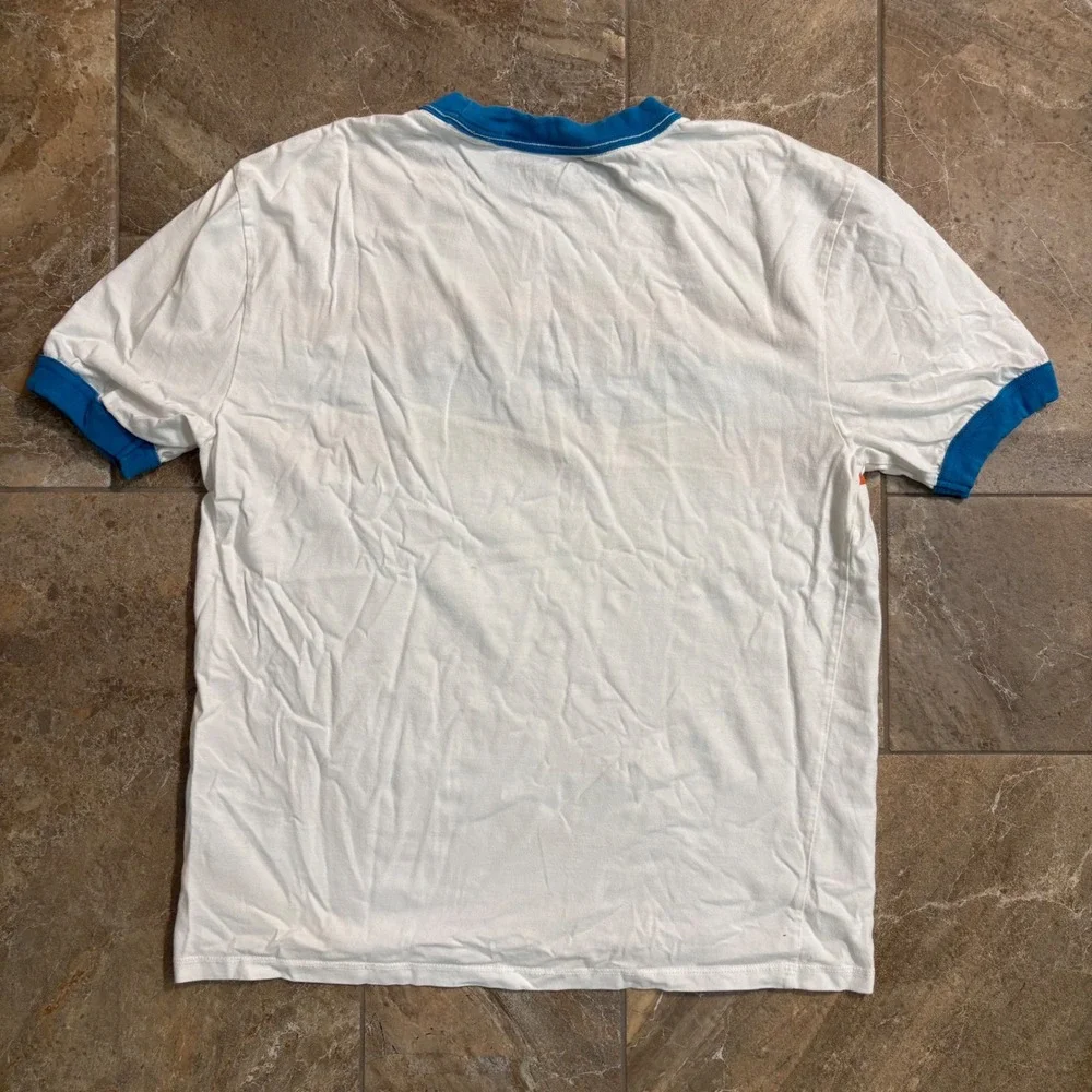 Guess Los Angeles Mens Striped Ringer Small T-Shirt Embroidered - Picture 3 of 6